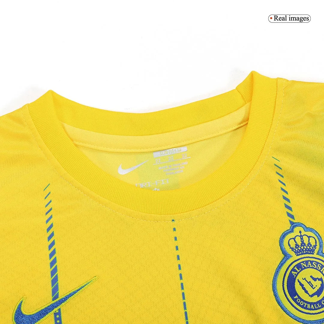 Kids Al Nassr Home Whole Kit(Jersey+Shorts+Socks) 2023/24